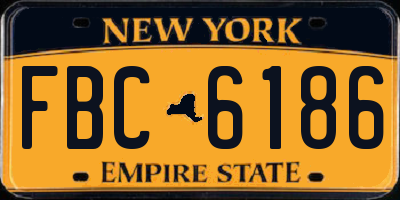 NY license plate FBC6186