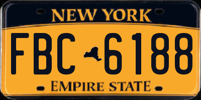 NY license plate FBC6188