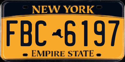 NY license plate FBC6197