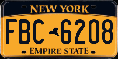 NY license plate FBC6208