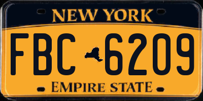 NY license plate FBC6209