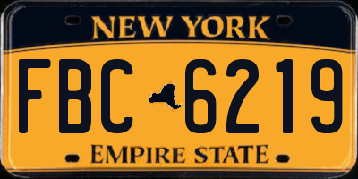 NY license plate FBC6219
