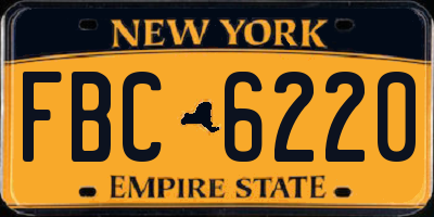 NY license plate FBC6220