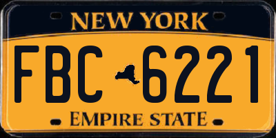 NY license plate FBC6221