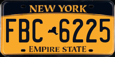 NY license plate FBC6225