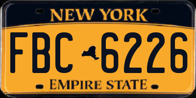 NY license plate FBC6226