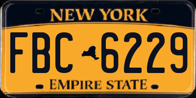 NY license plate FBC6229