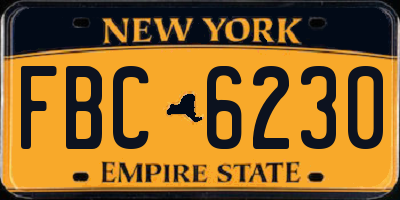 NY license plate FBC6230