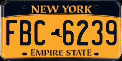 NY license plate FBC6239