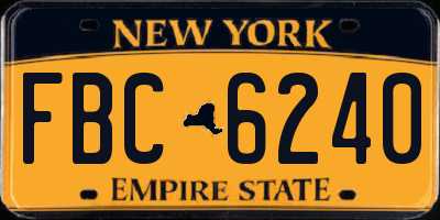 NY license plate FBC6240