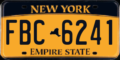 NY license plate FBC6241