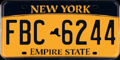 NY license plate FBC6244