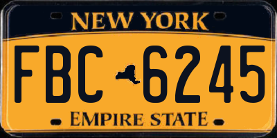 NY license plate FBC6245