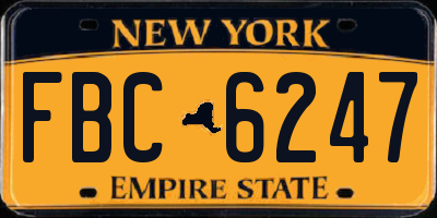 NY license plate FBC6247