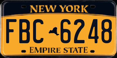 NY license plate FBC6248