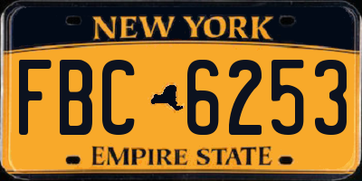NY license plate FBC6253