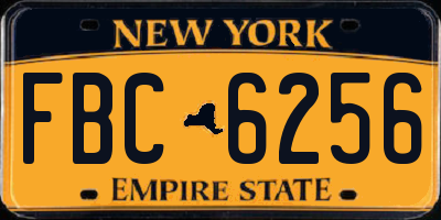 NY license plate FBC6256