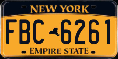 NY license plate FBC6261