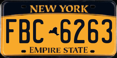 NY license plate FBC6263