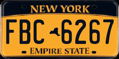 NY license plate FBC6267