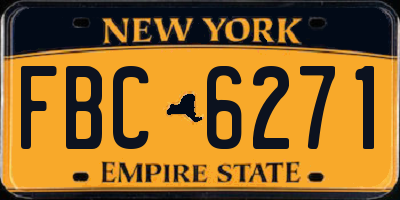NY license plate FBC6271