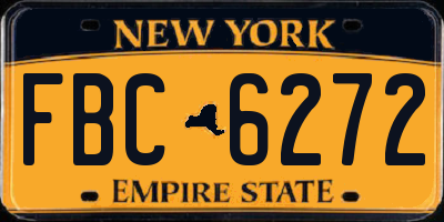 NY license plate FBC6272