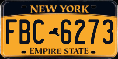 NY license plate FBC6273