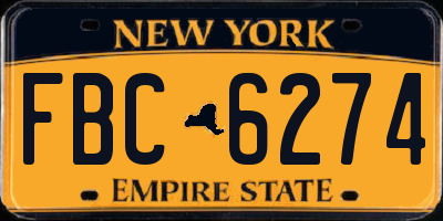 NY license plate FBC6274