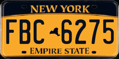 NY license plate FBC6275