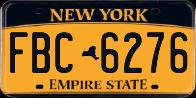 NY license plate FBC6276