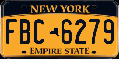 NY license plate FBC6279