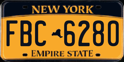 NY license plate FBC6280