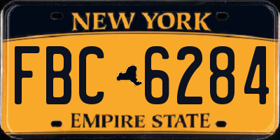 NY license plate FBC6284
