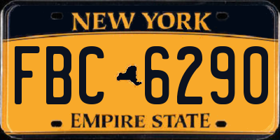NY license plate FBC6290
