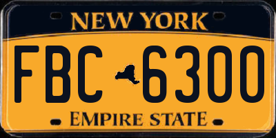 NY license plate FBC6300