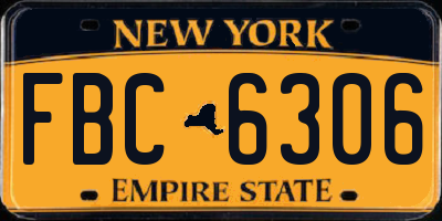 NY license plate FBC6306