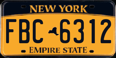NY license plate FBC6312