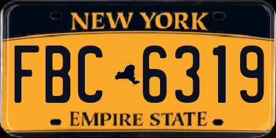 NY license plate FBC6319