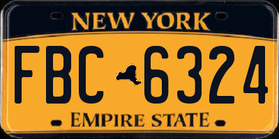 NY license plate FBC6324
