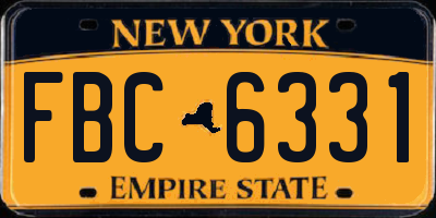 NY license plate FBC6331