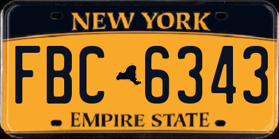 NY license plate FBC6343