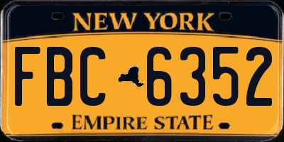 NY license plate FBC6352