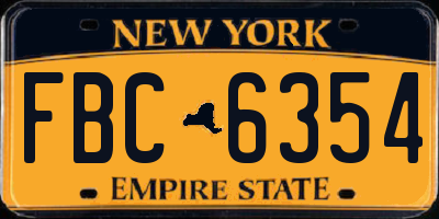 NY license plate FBC6354