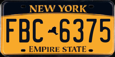 NY license plate FBC6375
