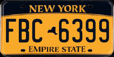 NY license plate FBC6399