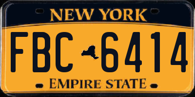 NY license plate FBC6414