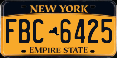 NY license plate FBC6425