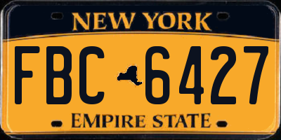 NY license plate FBC6427