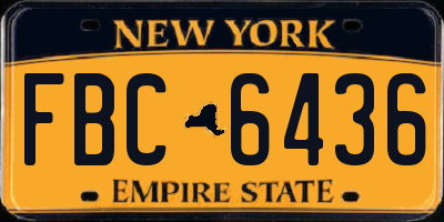 NY license plate FBC6436