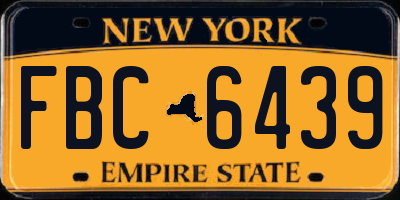 NY license plate FBC6439
